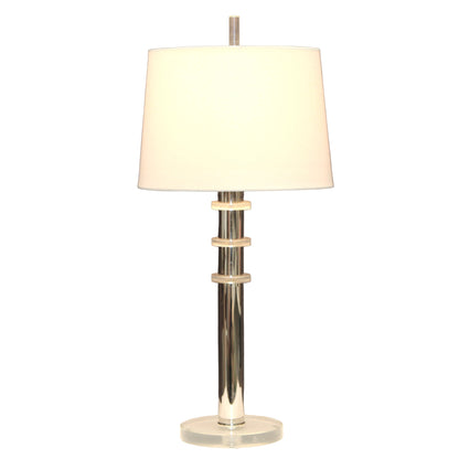 Vintage Karl Springer Style Table Lamps with Lucite Rings