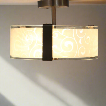 Brushed Nickel 3-Light Semi Flush Mount Light