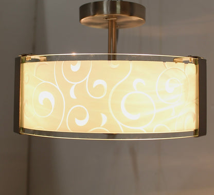 Brushed Nickel 3-Bulb Semi Flush Mount Light