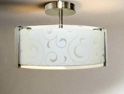 Brushed Nickel 3-Light Semi Flush Mount Light