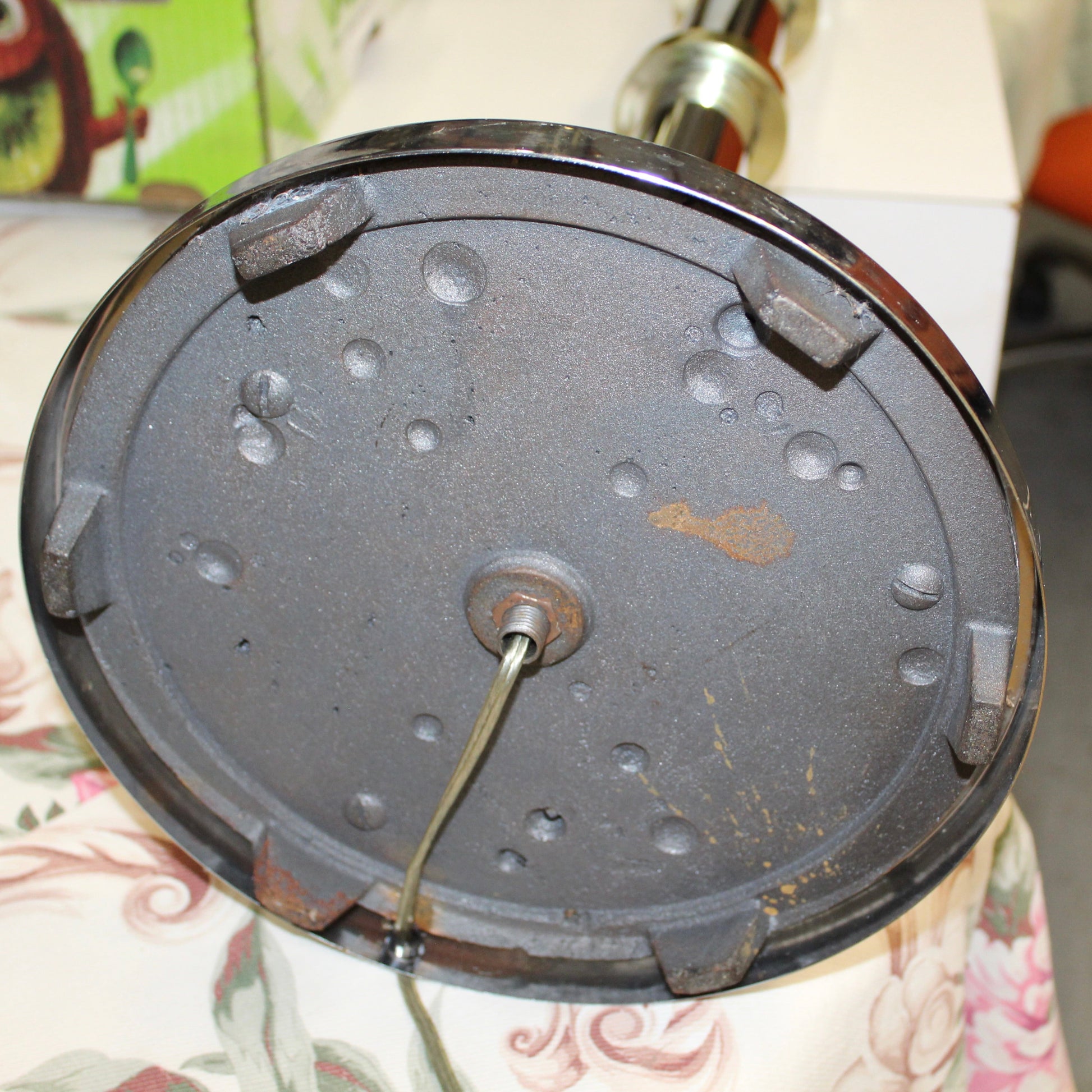 1980s Hollywood Regency Chrome & Gold Floor Lamp