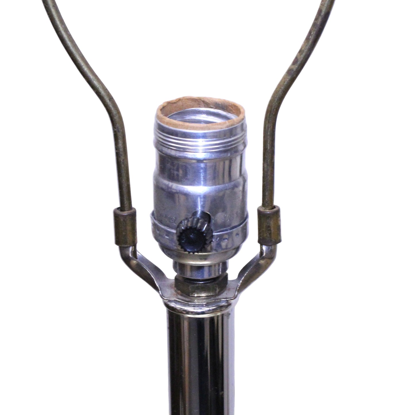 Vintage Mid Century Modern Stacked Chrome & Brass Cylinder Column Floor Lamp