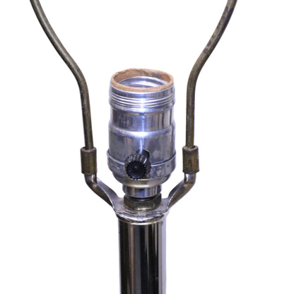 Vintage Mid Century Modern Stacked Chrome & Brass Cylinder Column Floor Lamp