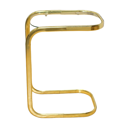 Brass and Glass 1980s cantilever sofa table 