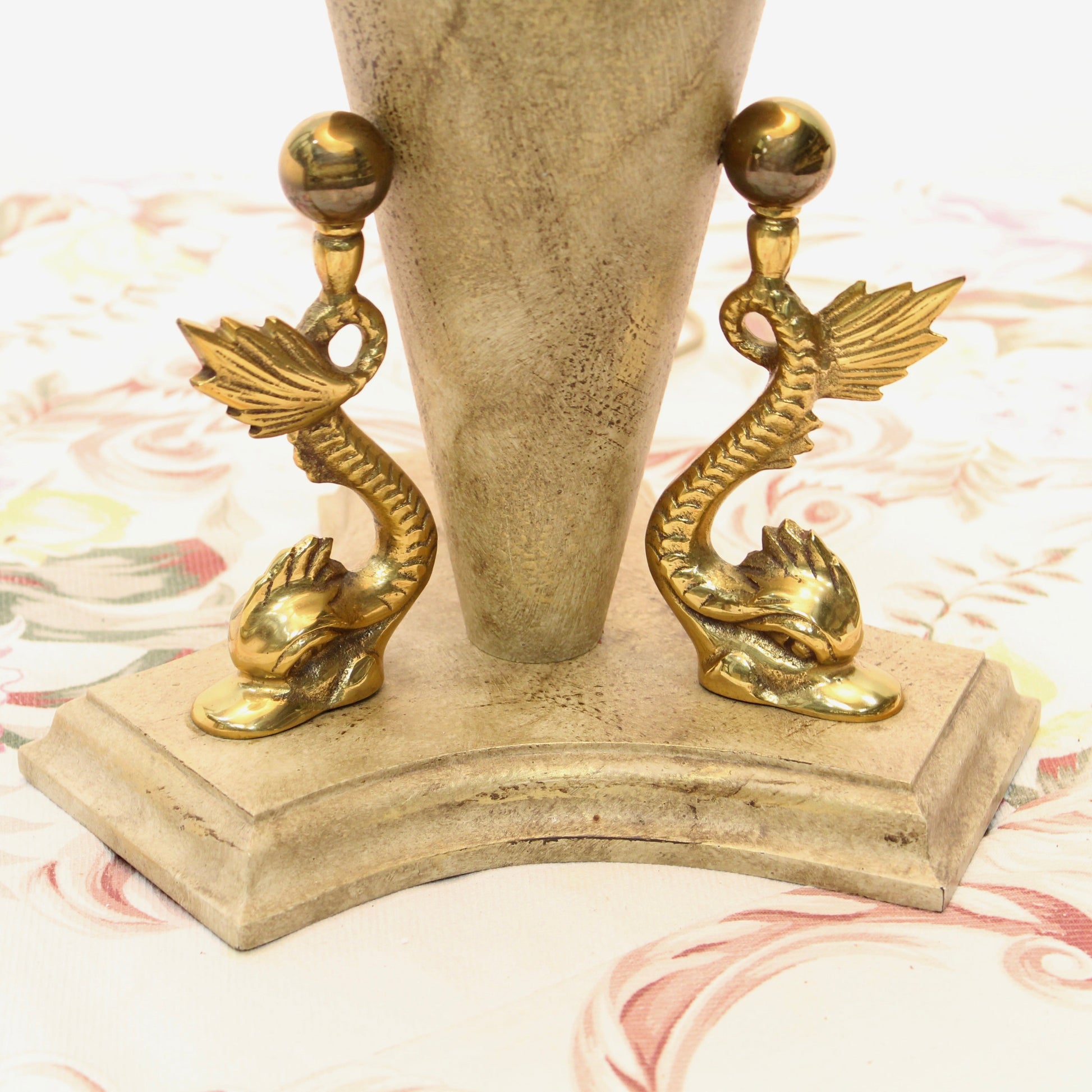 Vintage Polished Travertine Table Lamp by Bauer Lamp Co