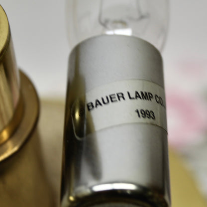 Vintage Polished Travertine Table Lamp by Bauer Lamp Co