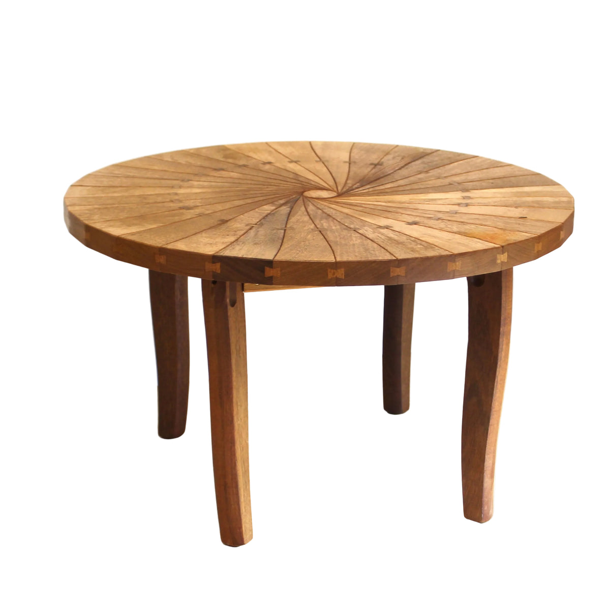 Studio Craft Spiral Segmented Side Table with Bowtie Joinery. 