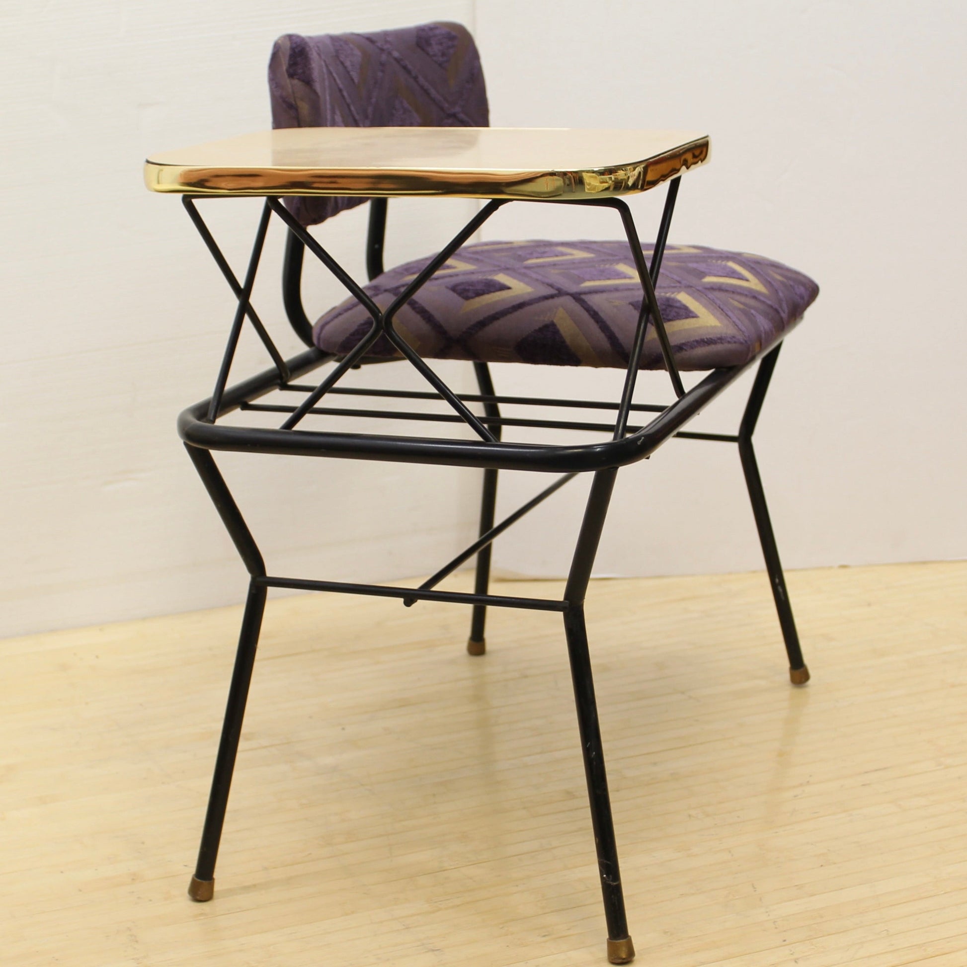 Restored 1950s Mid-Century Gossip Bench | Entryway Bench