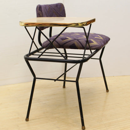 Restored 1950s Mid-Century Gossip Bench | Entryway Bench