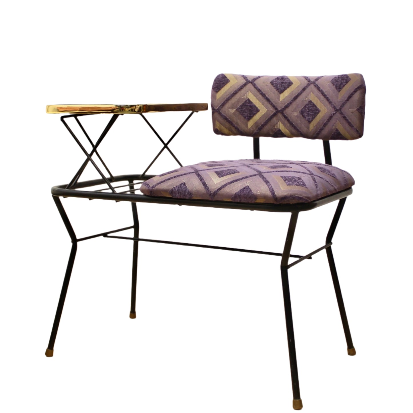 Restored 1950s Mid-Century Gossip Bench | Entryway Bench