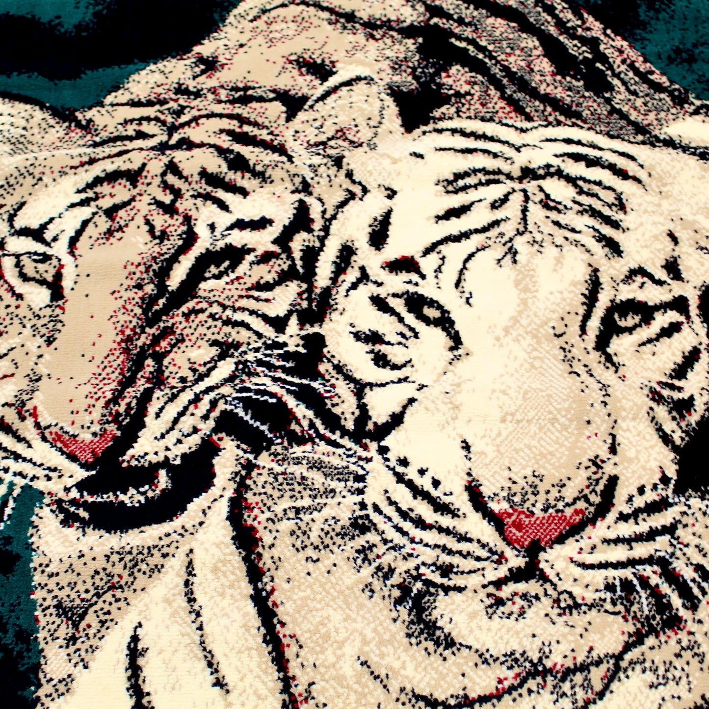 Vintage White Tiger Area Rug
