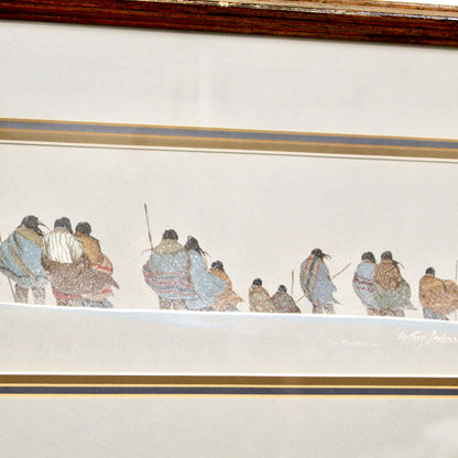 1980 Cherokee Artist Troy Anderson Original Gouache Painting -Together-