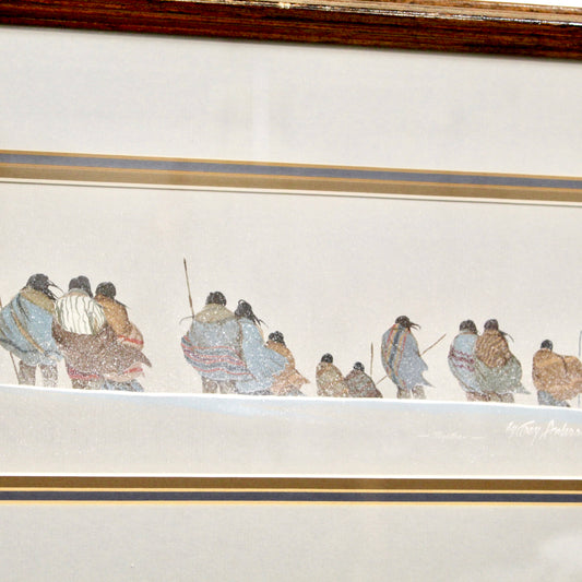 1980 Cherokee Artist Troy Anderson Original Gouache Painting -Together-