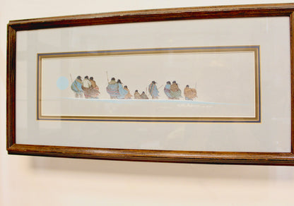 1980 Cherokee Artist Troy Anderson Original Gouache Painting -Together-