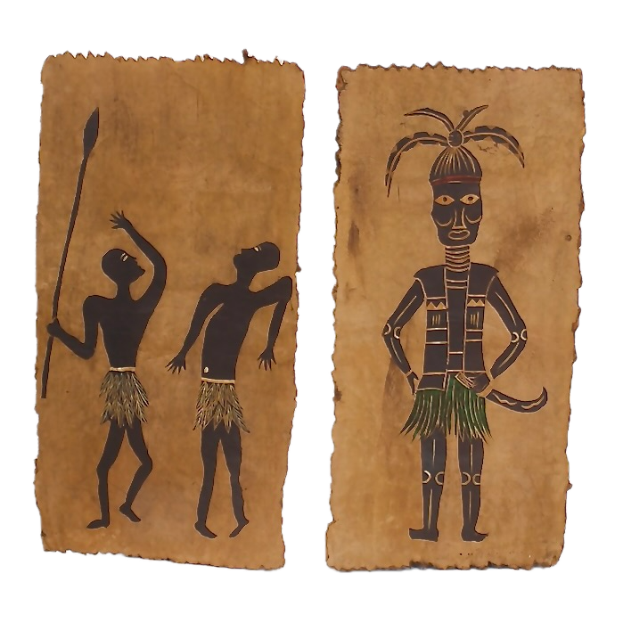 1970s Bark Paper Paintings | Taiwanese Life of Centries Ago