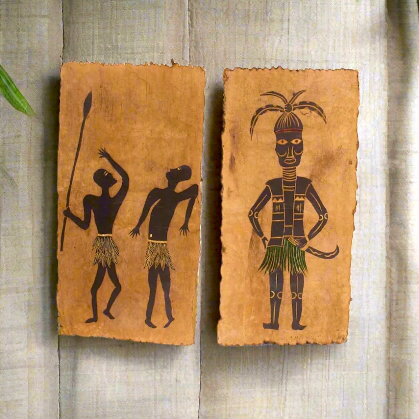 1970s Bark Paper Paintings | Taiwanese Life of Centries Ago