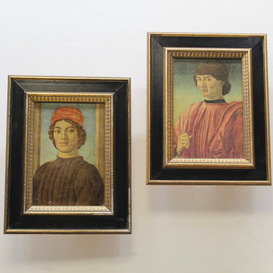 1960s Pair Wall Art | Portrait of a Man and Youth | Turner Manufacturing Co