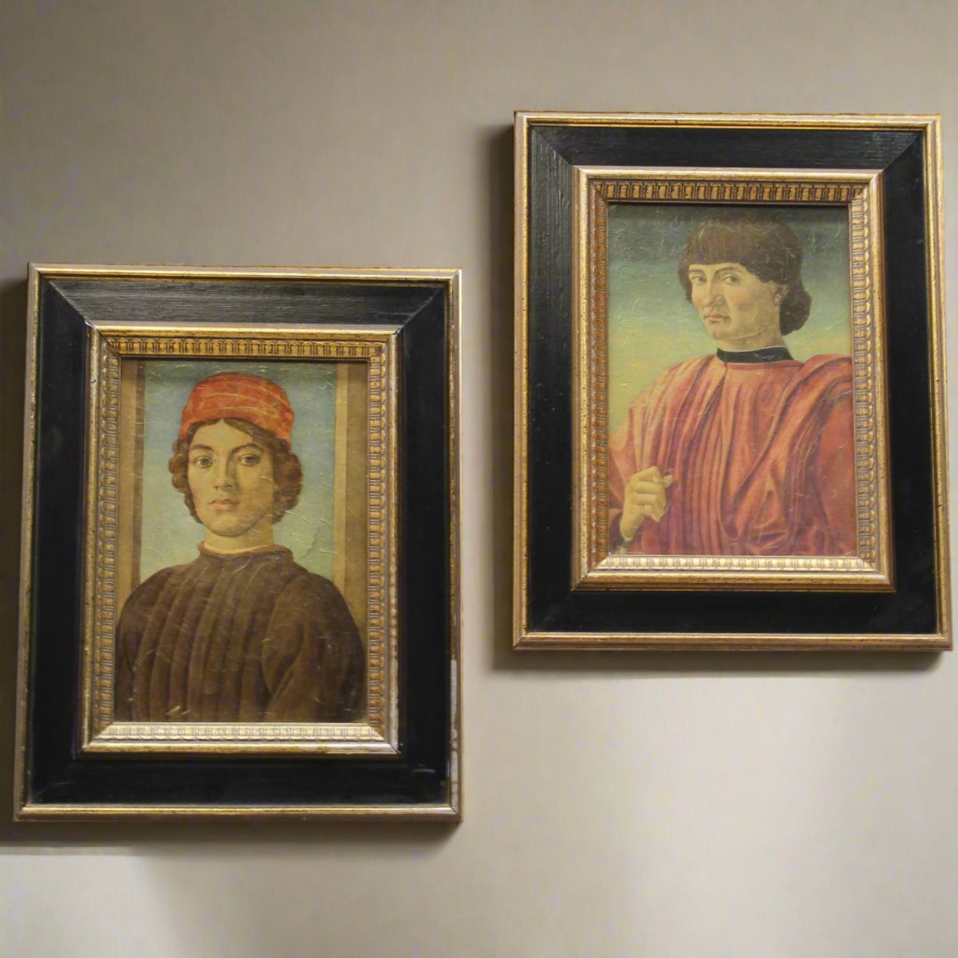 1960s Pair Wall Art | Portrait of a Man and Youth | Turner Manufacturing Co