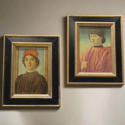 1960s Pair Wall Art | Portrait of a Man and Youth | Turner Manufacturing Co