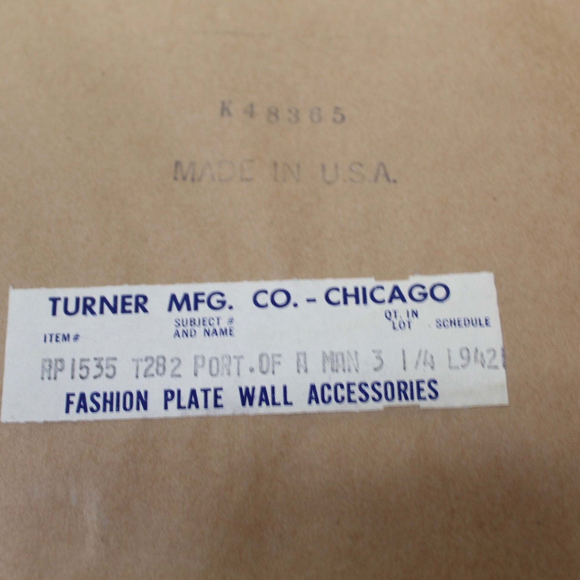 1960s Pair Wall Art | Portrait of a Man and Youth | Turner Manufacturing Co