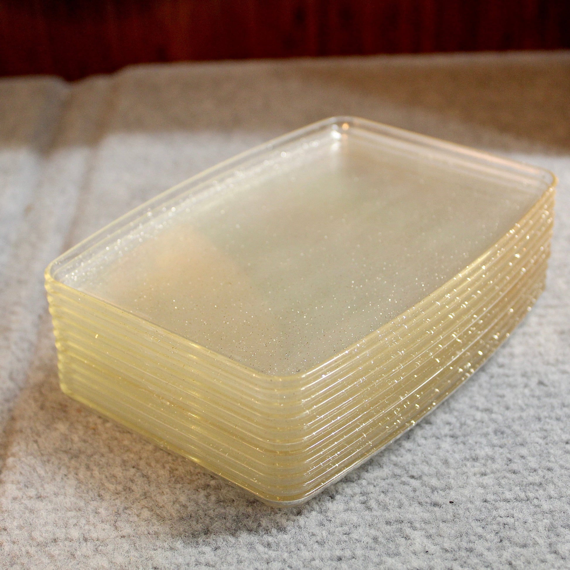 Vintage Acrylic with Gold Glitter Snack Trays | Set of 11