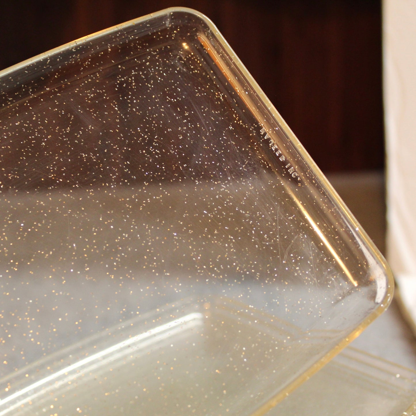 Vintage Acrylic with Gold Glitter Snack Trays | Set of 11