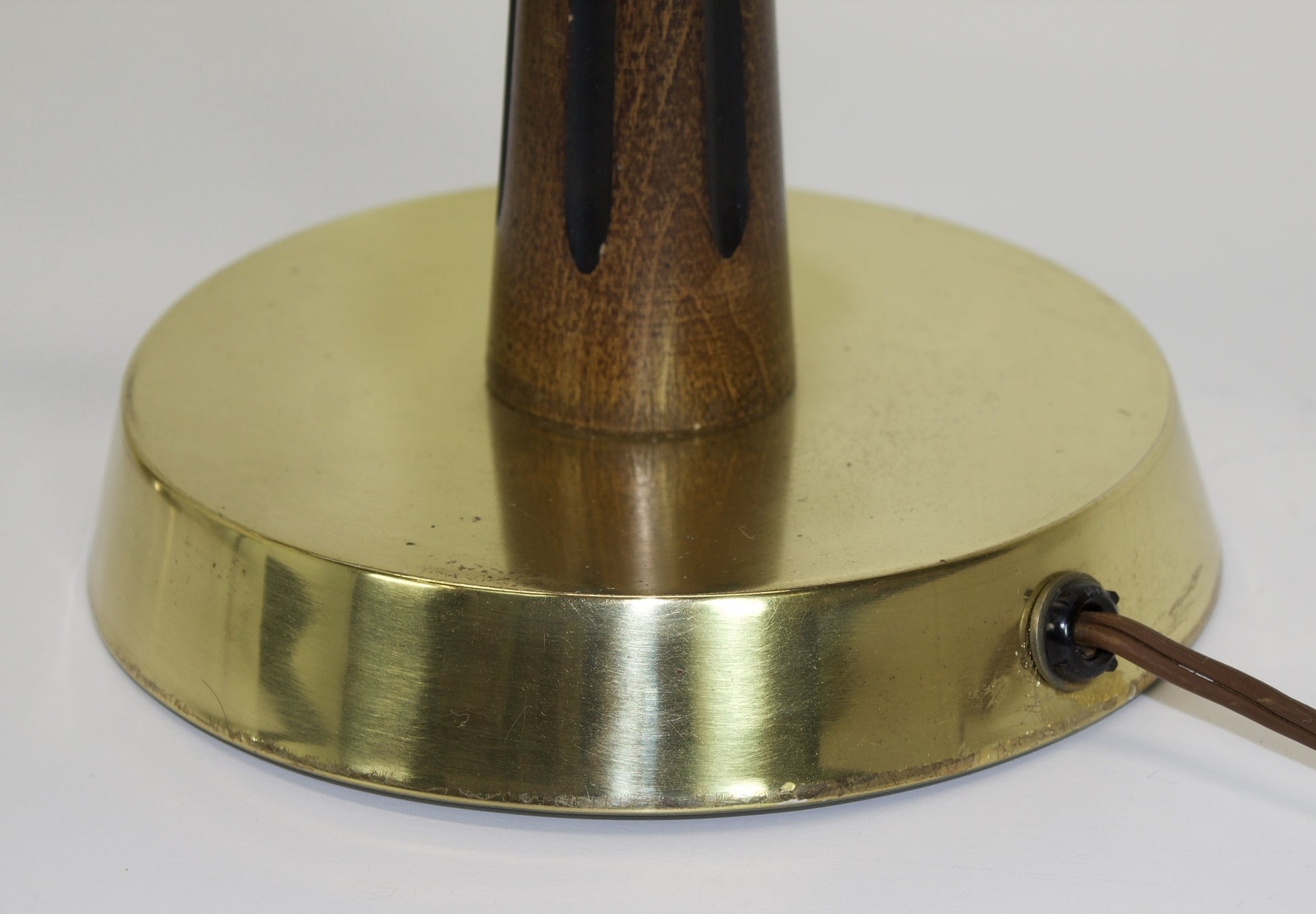 Brass and Wood Desk Lamp base