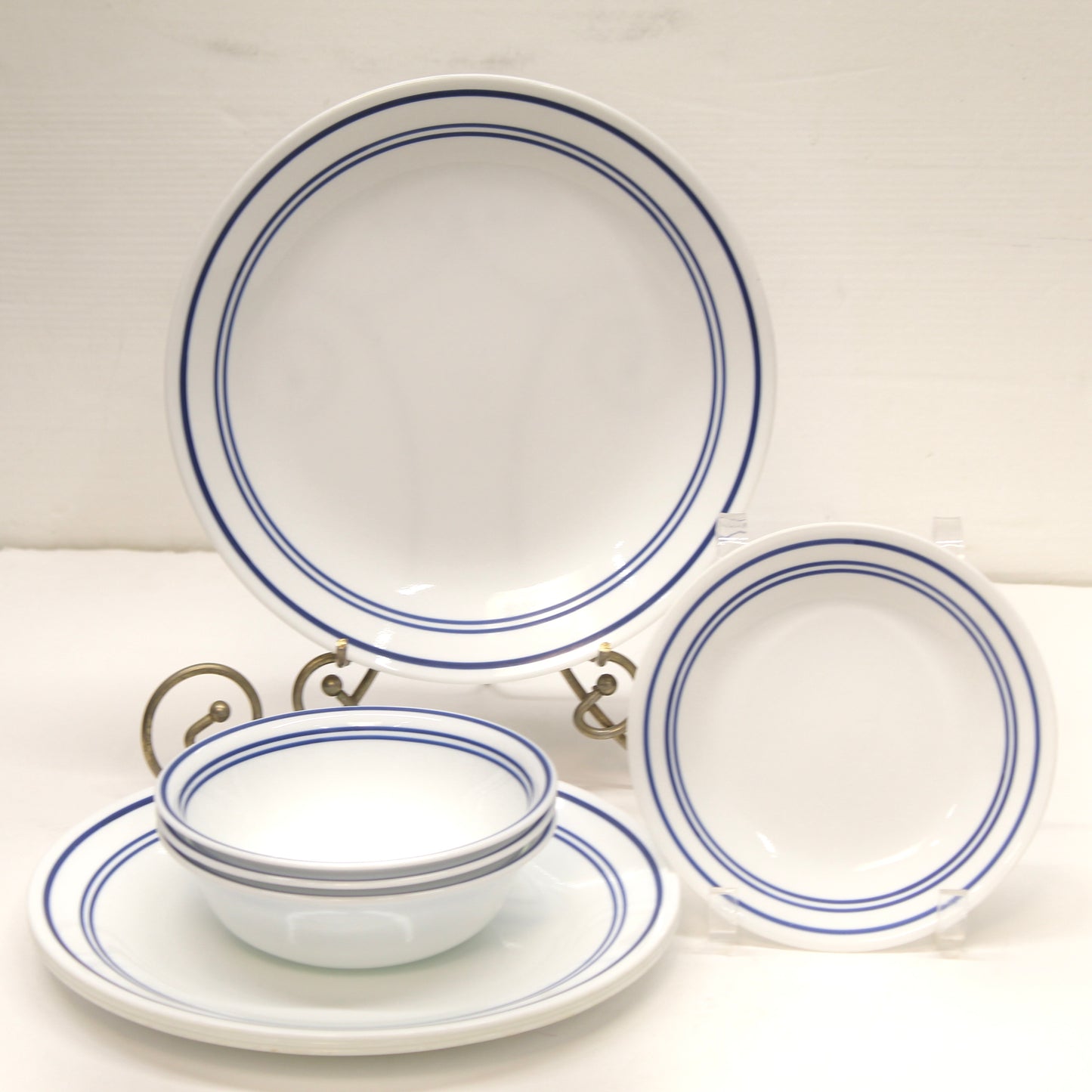 8 Piece Lot | Vintage Corelle 'Cafe Blue' Pattern Dinnerware