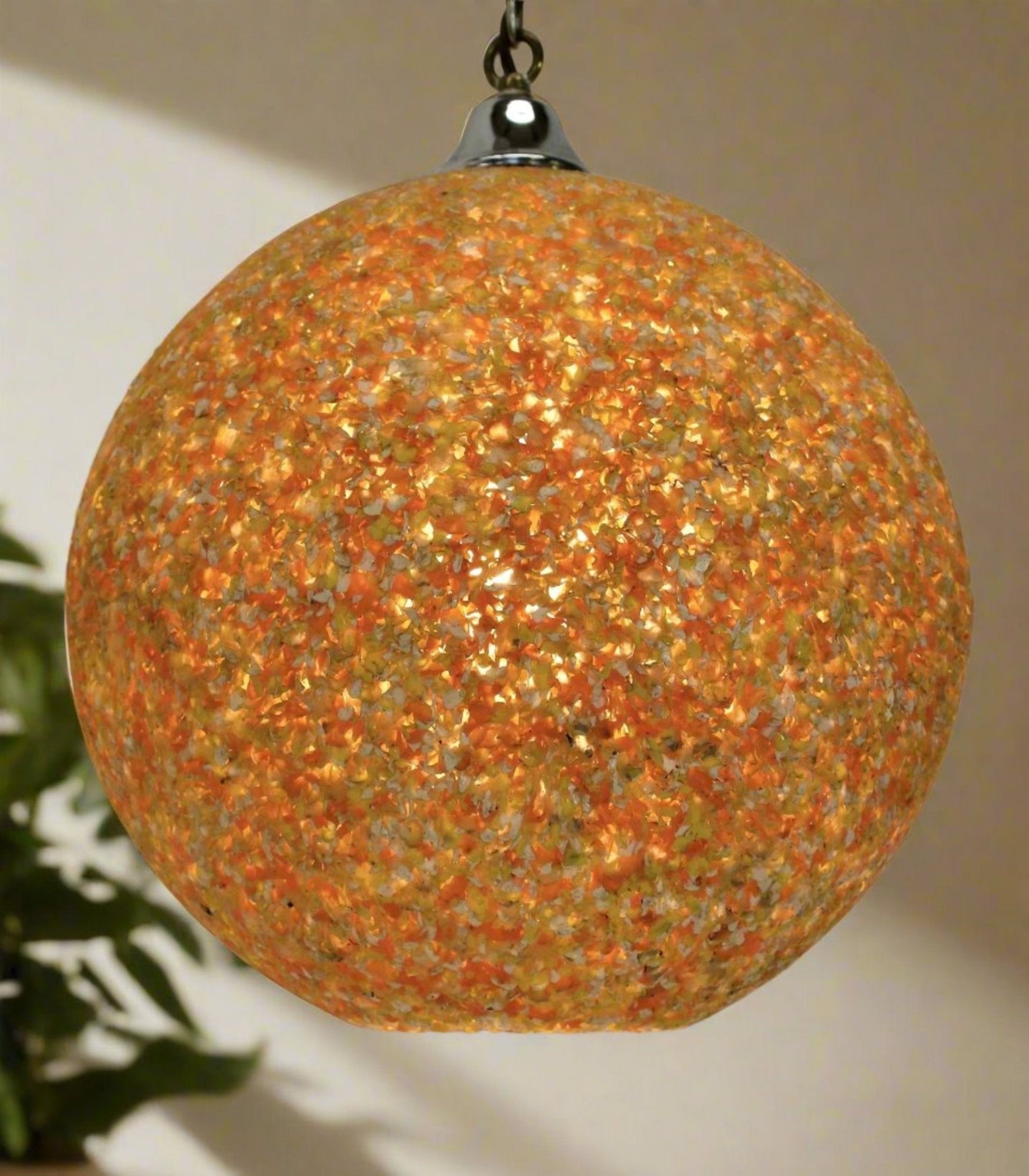 Retro Plastic Confetti Sphere Pendant Lamp