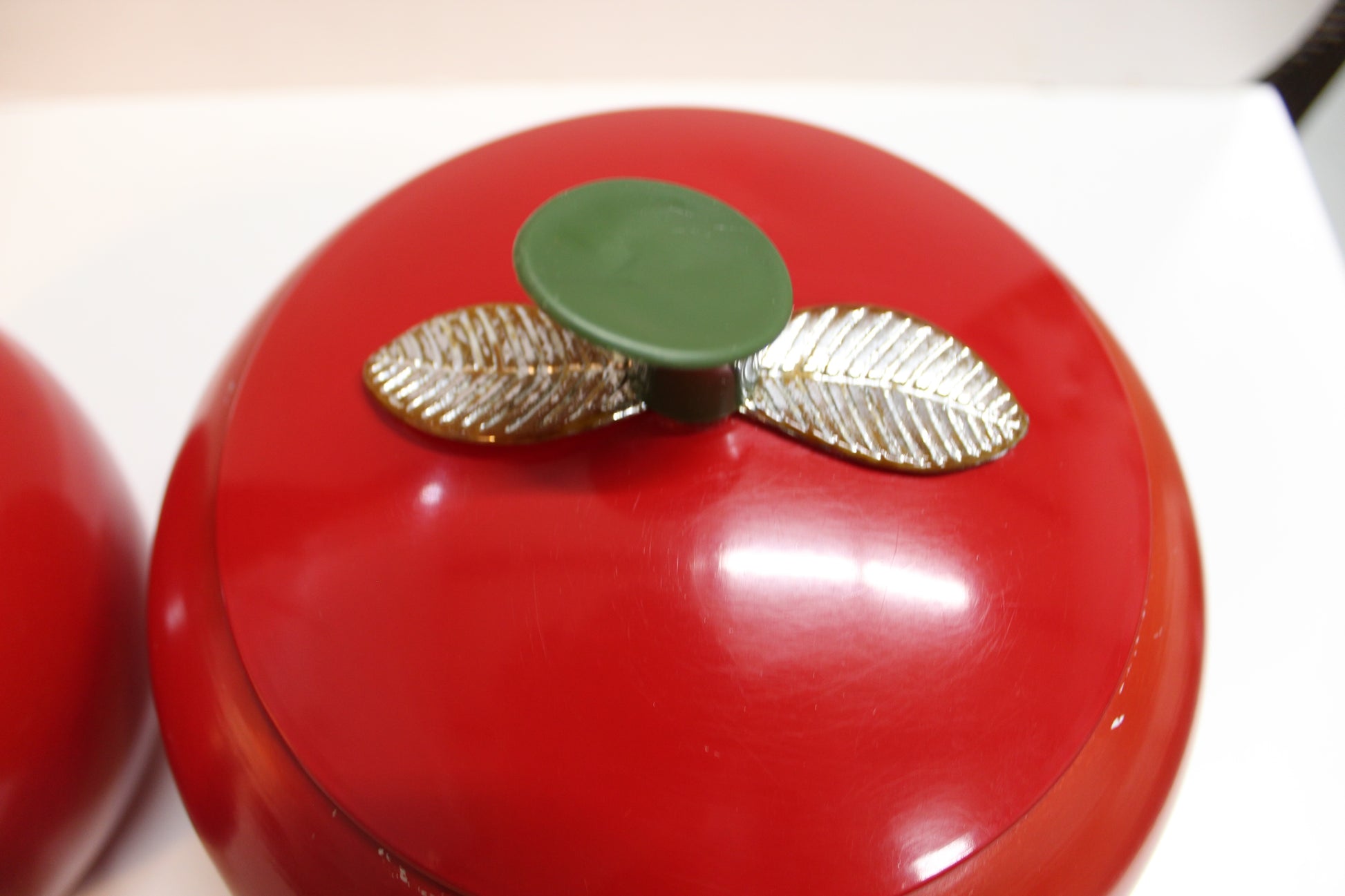 Vintage 1960s Apple Shaped Aluminum Canister Set