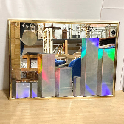 Vintage 1970s Prism Cityscape Mirror