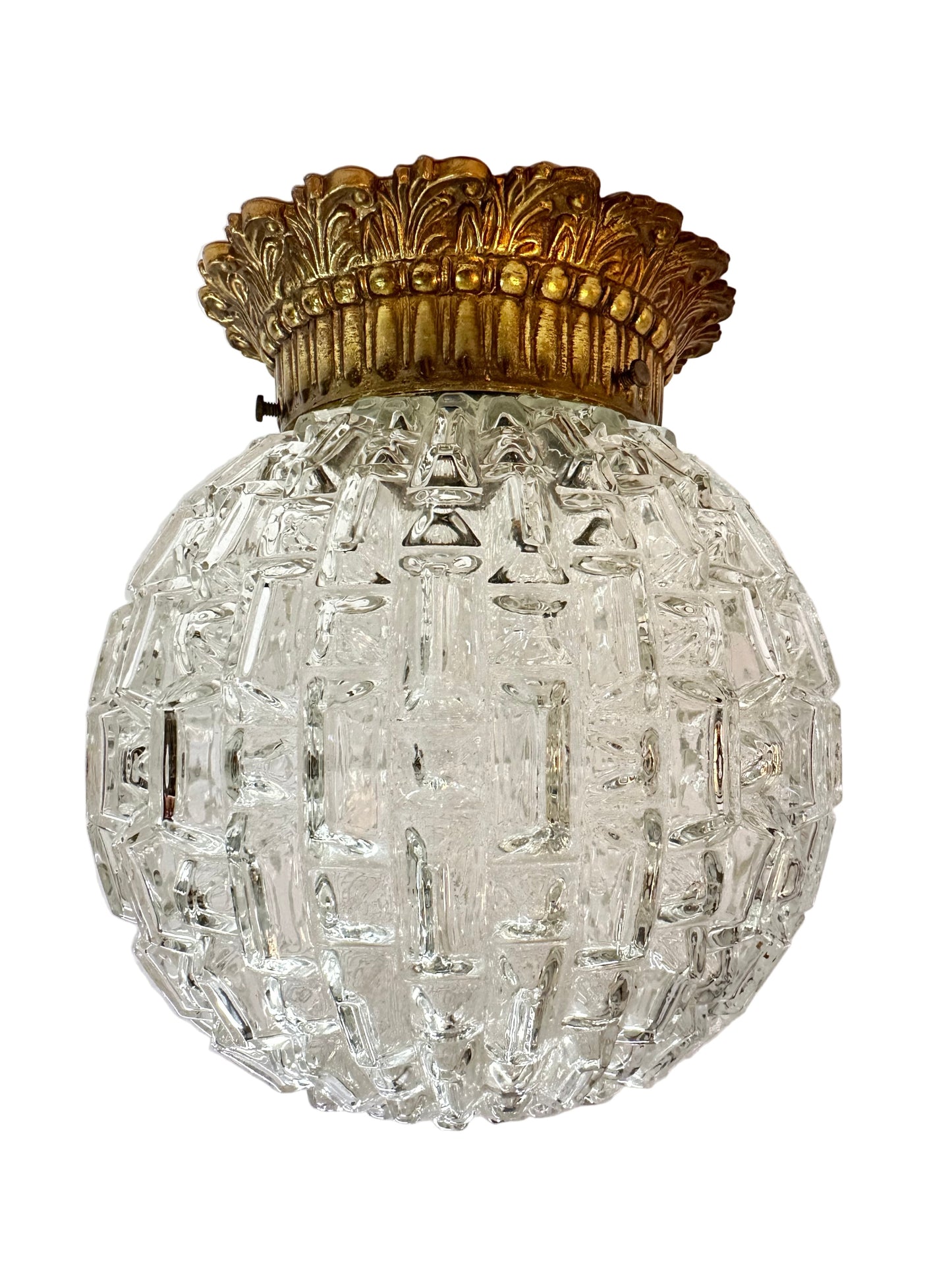 Vintage Diamond Cut Globe Ceiling Light