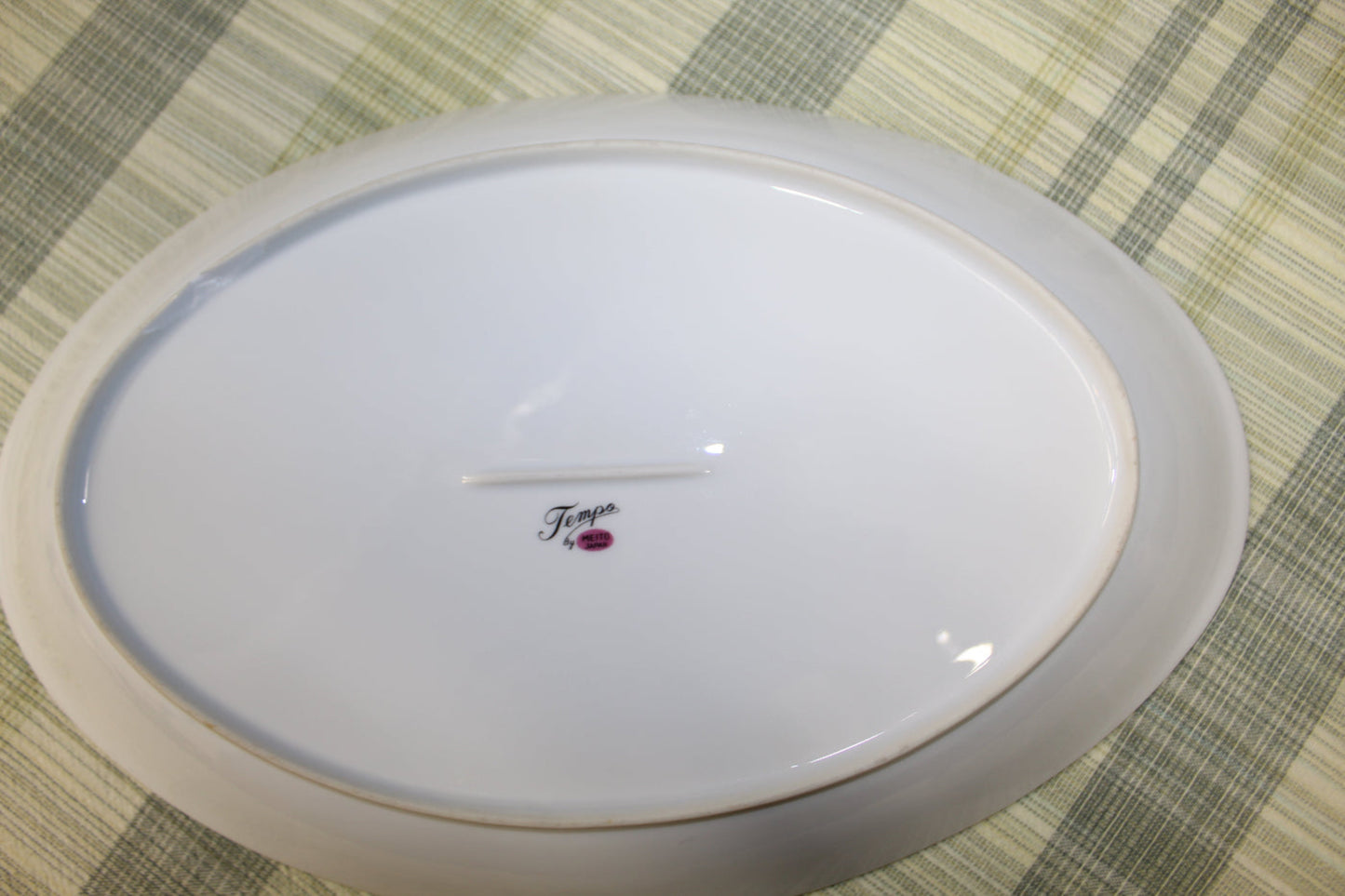 Vintage MCM Meito Japan Tempo Oval Serving Platters - Platinum Trim Atomic Swirl China. Set of 2.