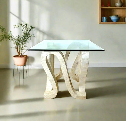 Large Tessellated Stone Accent Table | Maitland Smith, Vintage Sculptural Accent Table by Maitland Smith