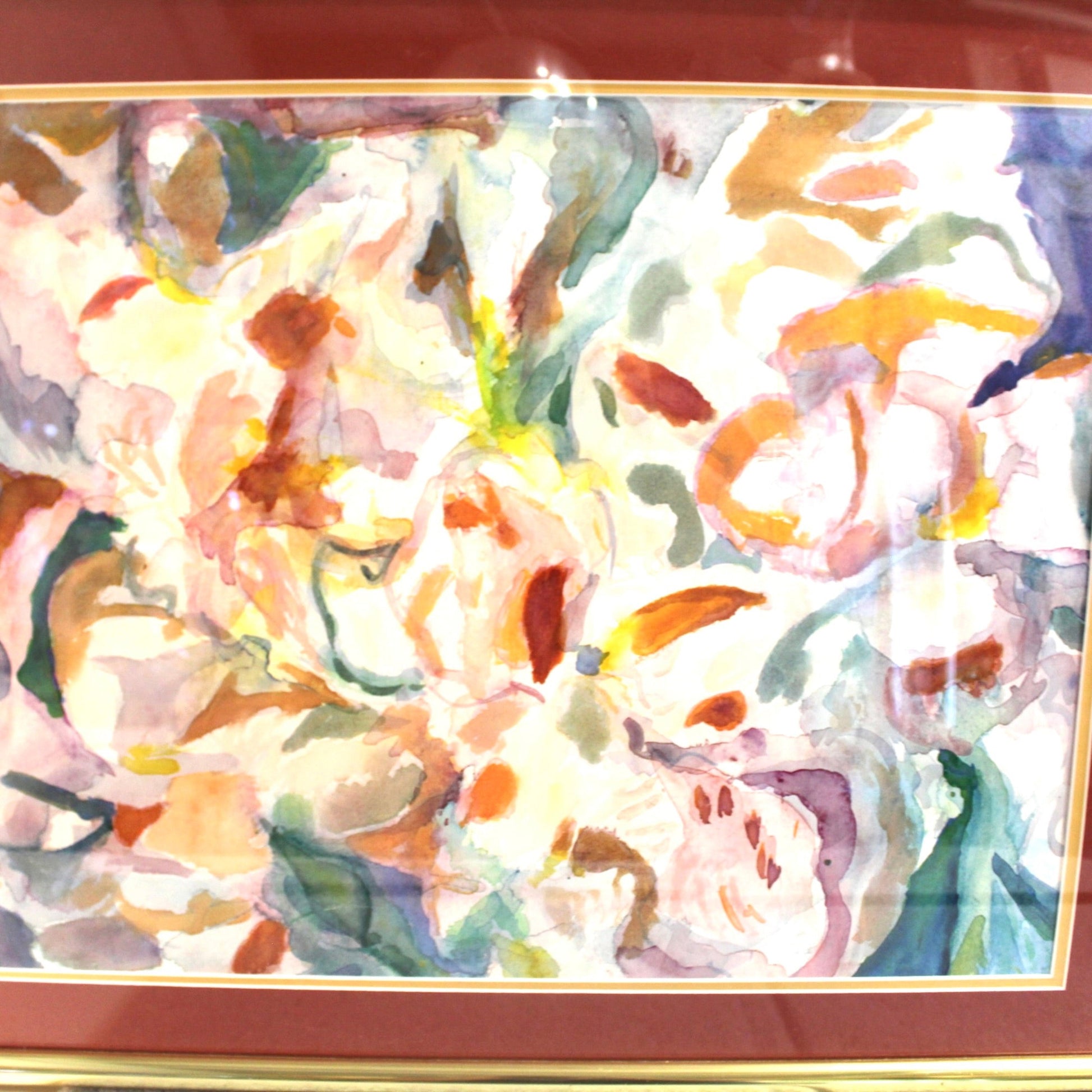 Large Abstract Iris Flower Watercolor Triptych Wall Art