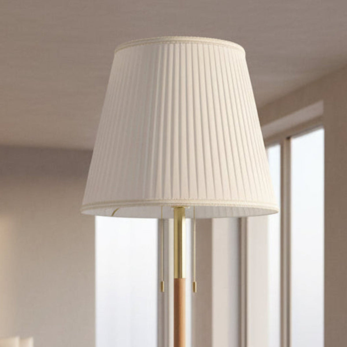Vintage Bright White Empire-Style Lampshade