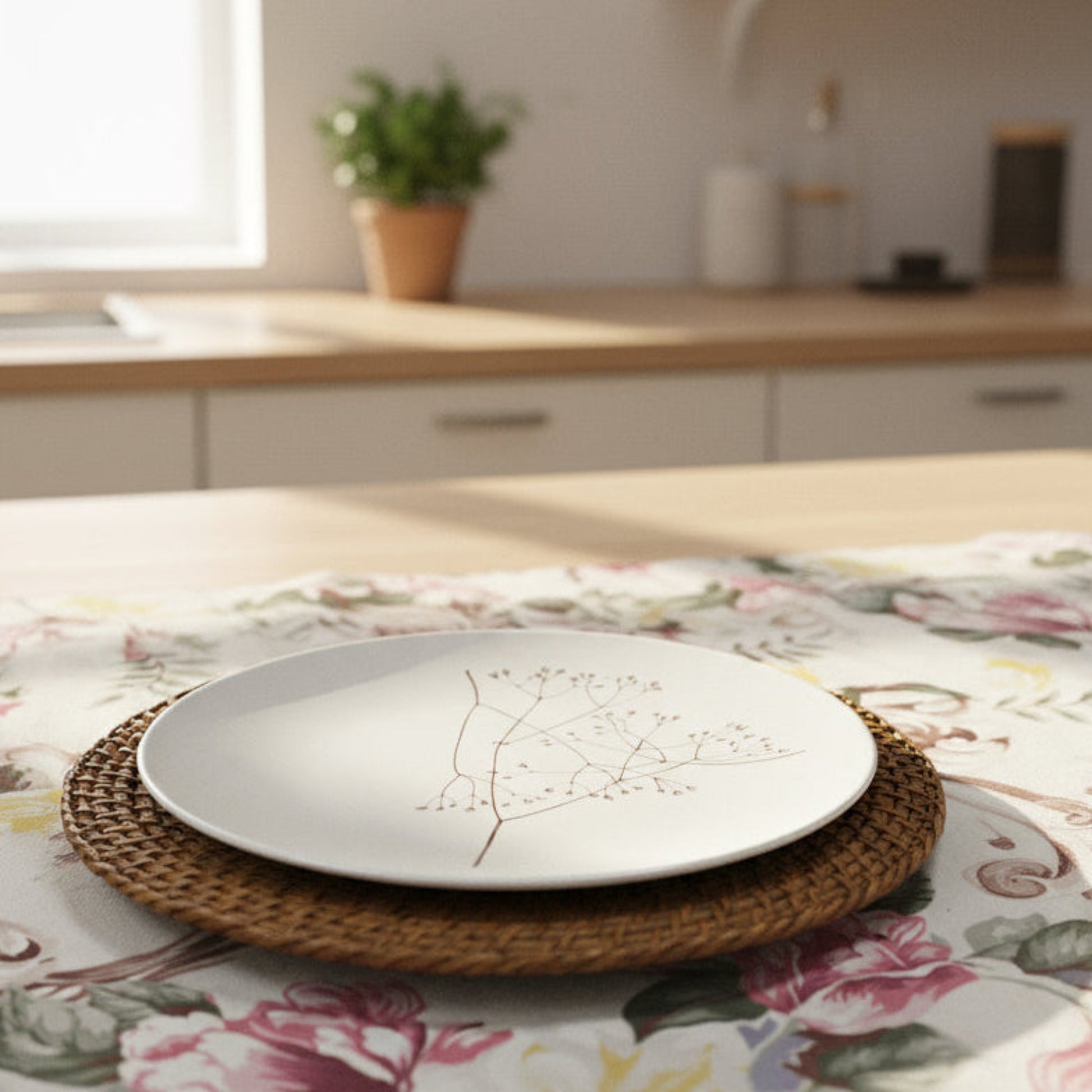 Vintage Rattan Plate Charger | 7 Pc.