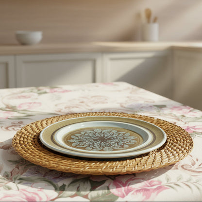 Vintage Rattan Plate Charger | 7 Pc.