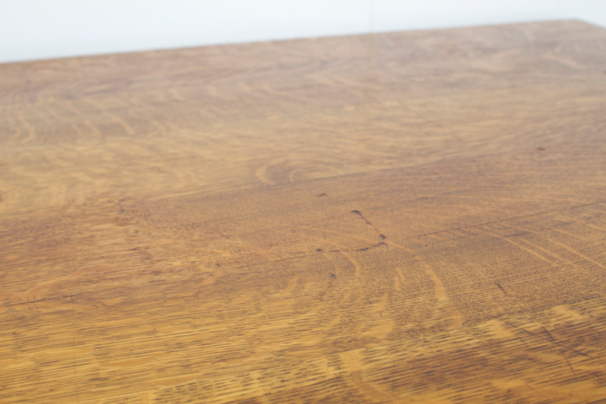 Solid Oak Mission-Style Library Desk Scratches