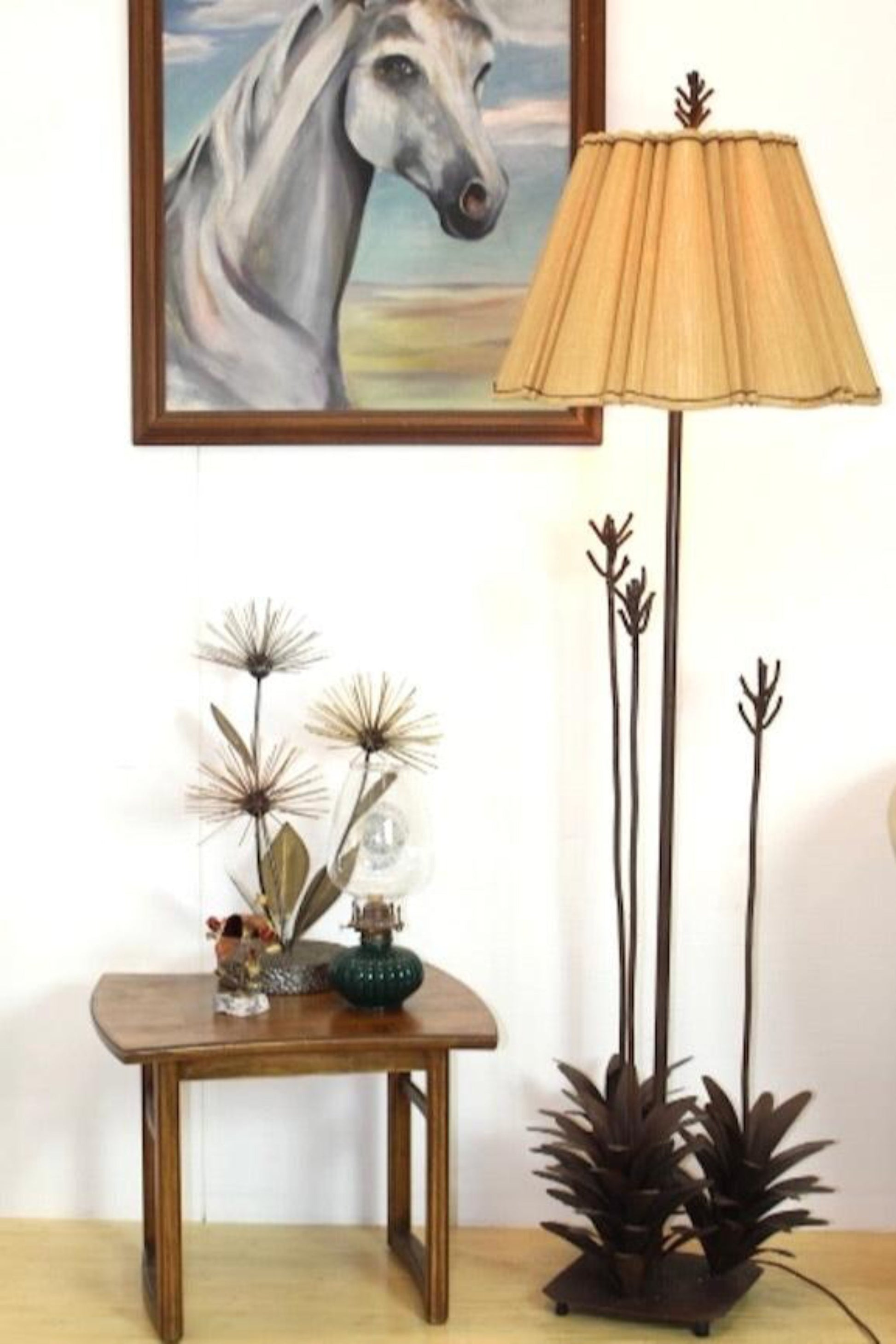 Metal Yucca Plant Floor Lamp