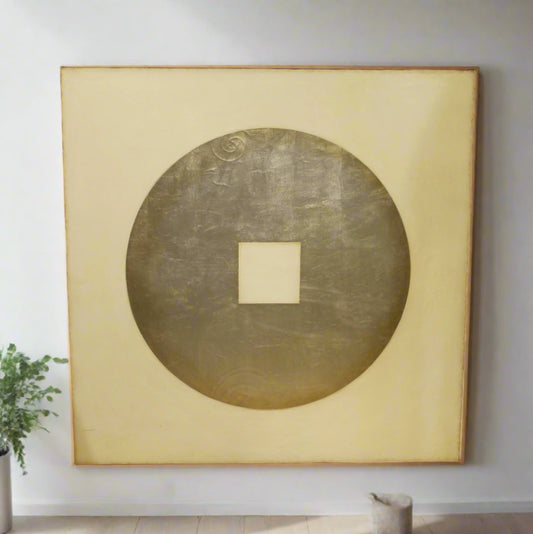 Large Geometric Painted Canvas Wall Art