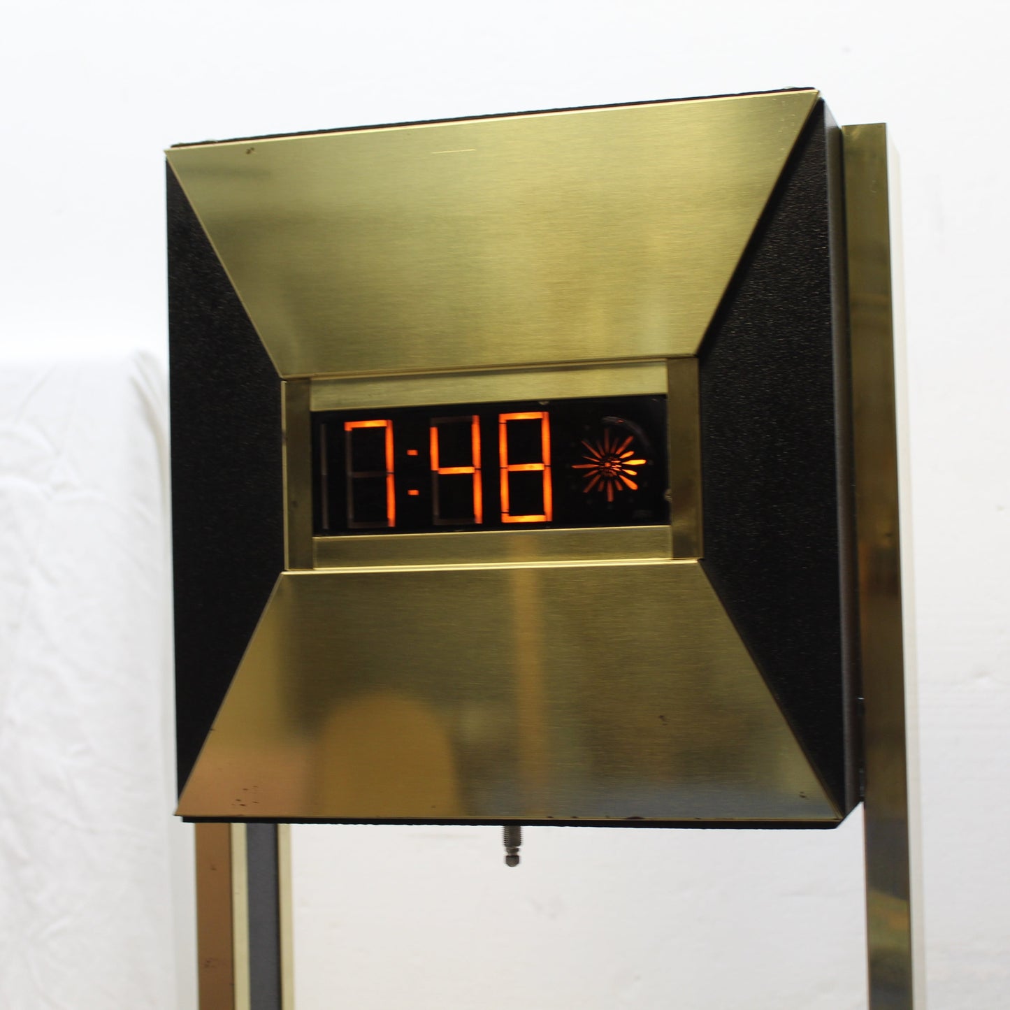 1970s Gold Digital LED Pedestal Clock