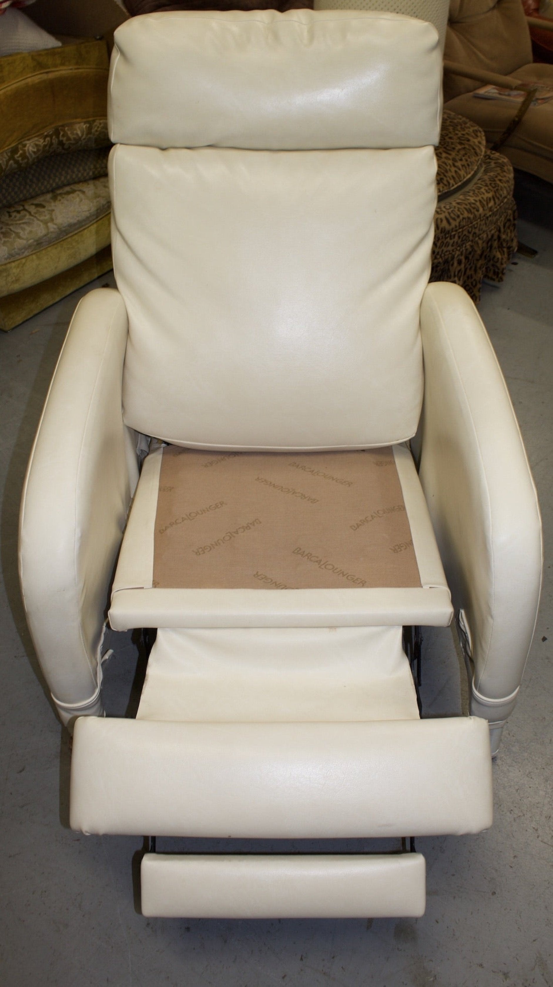 1960 White Leather Barcalounger