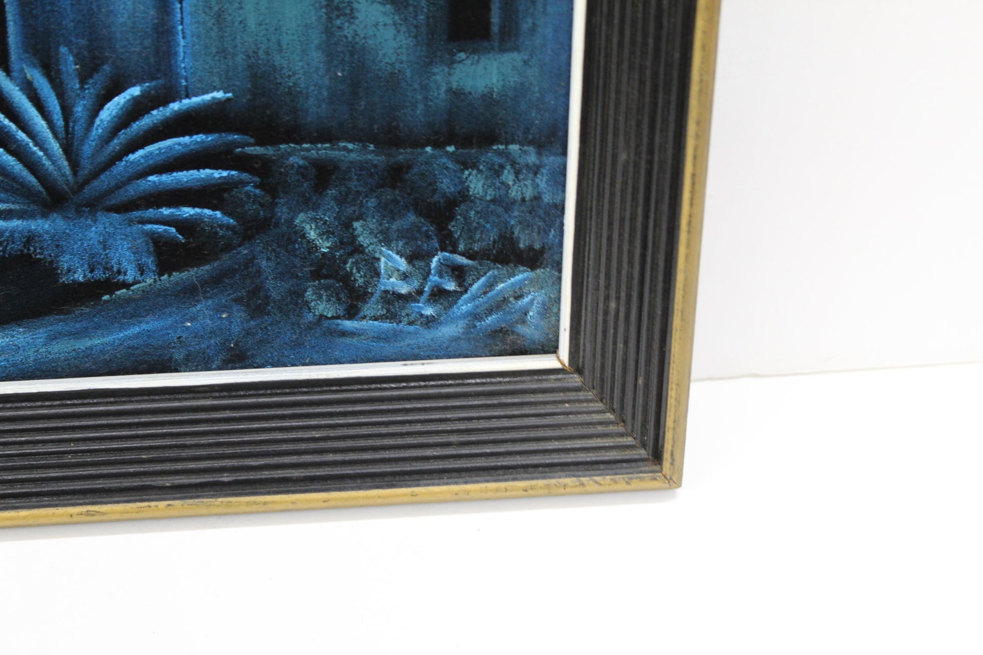 Spanish Colonial Mission Black Velvet Painting