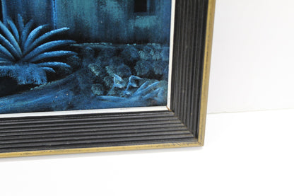 Spanish Colonial Mission Black Velvet Painting