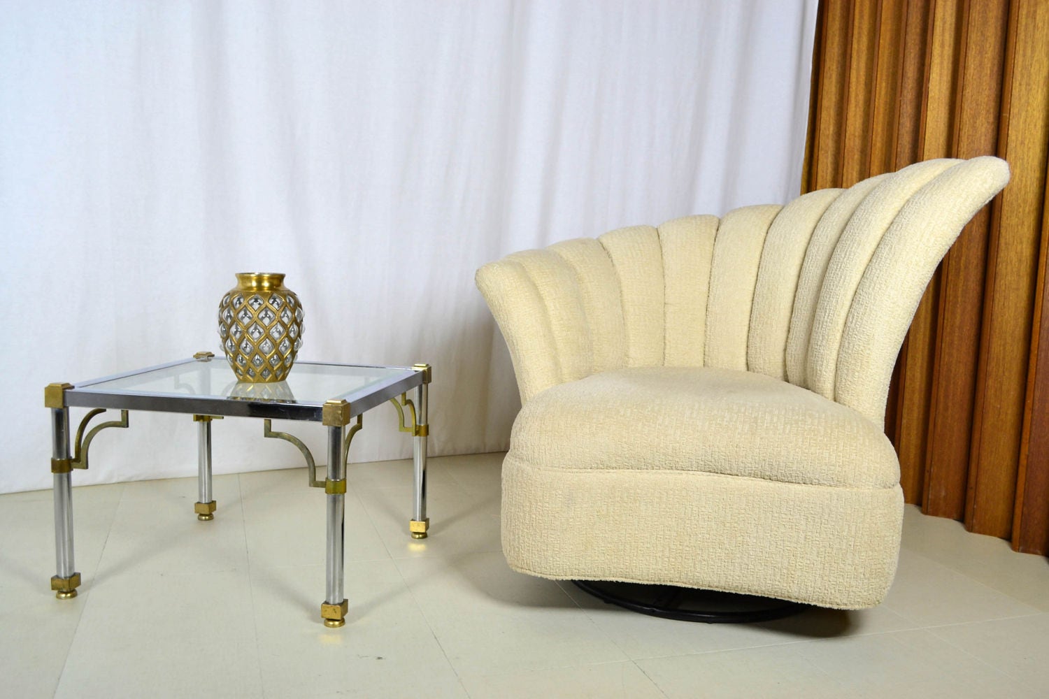 Large Majestic Regency Glass End Table | 2 Available from OffCenterModern