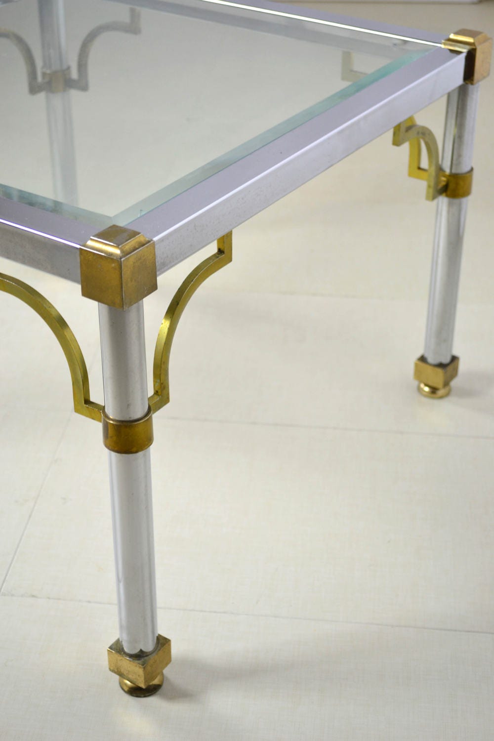 Large Majestic Regency Glass End Table | 2 Available from OffCenterModern
