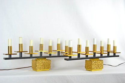 Brutalist Seven Light Candelabra Lamp Menorah | 2 Available from OffCenterModern