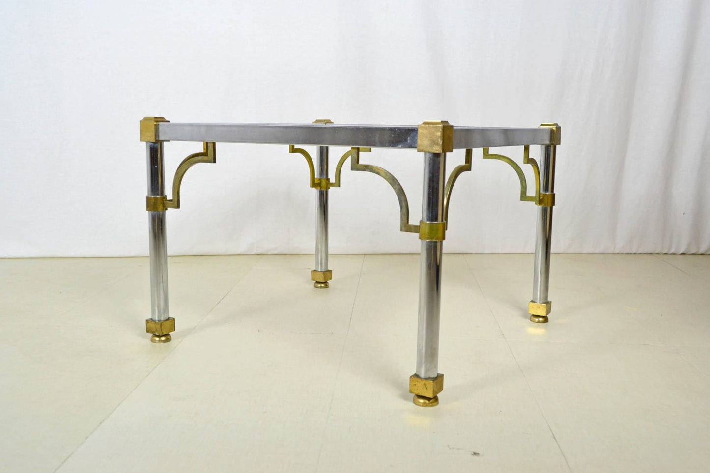 Large Majestic Regency Glass End Table | 2 Available from OffCenterModern