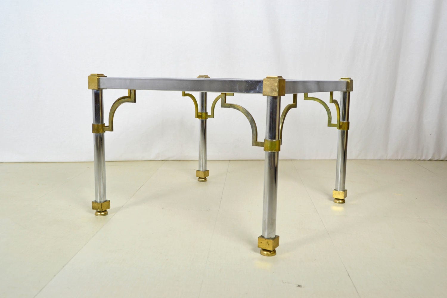 Large Majestic Regency Glass End Table | 2 Available from OffCenterModern